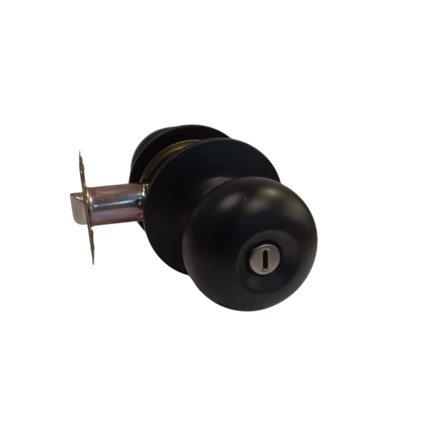Pomo de puerta Delta acero negro con llave