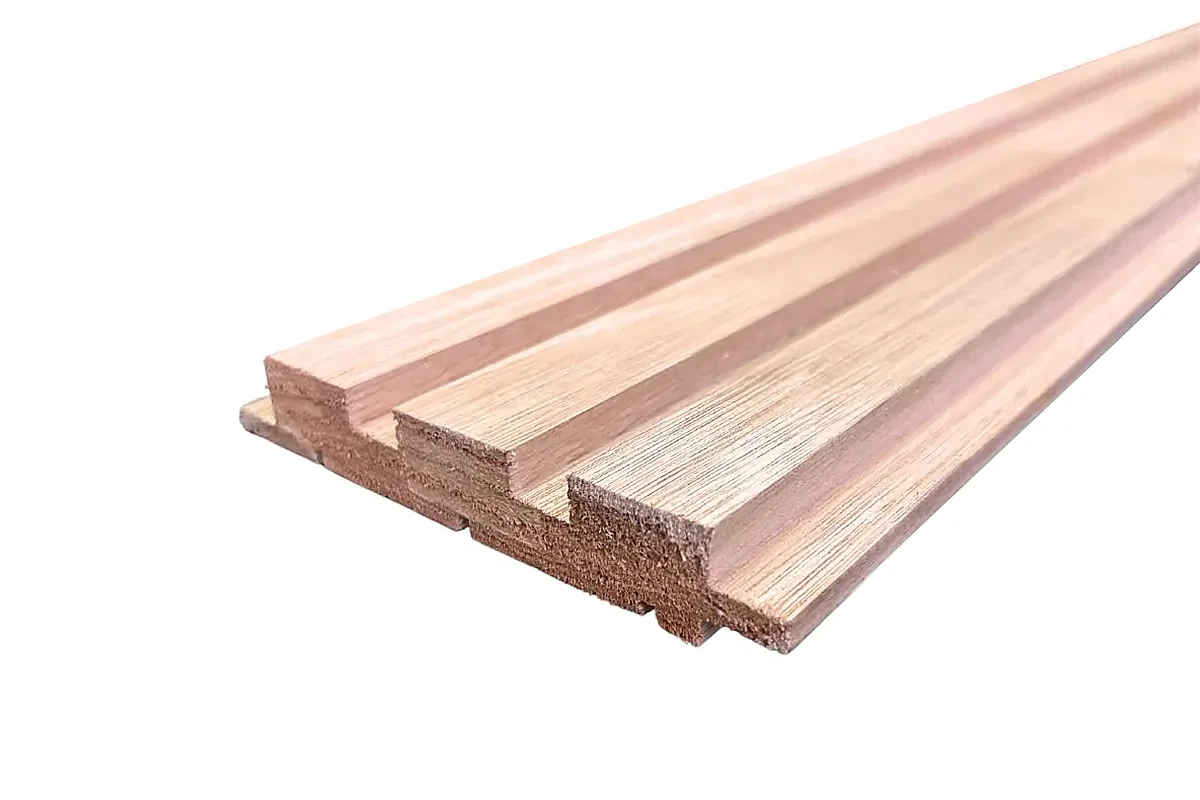 Revestimiento de paredes muro con madera de eucaliptus 20mm 120mm x 3.05mts