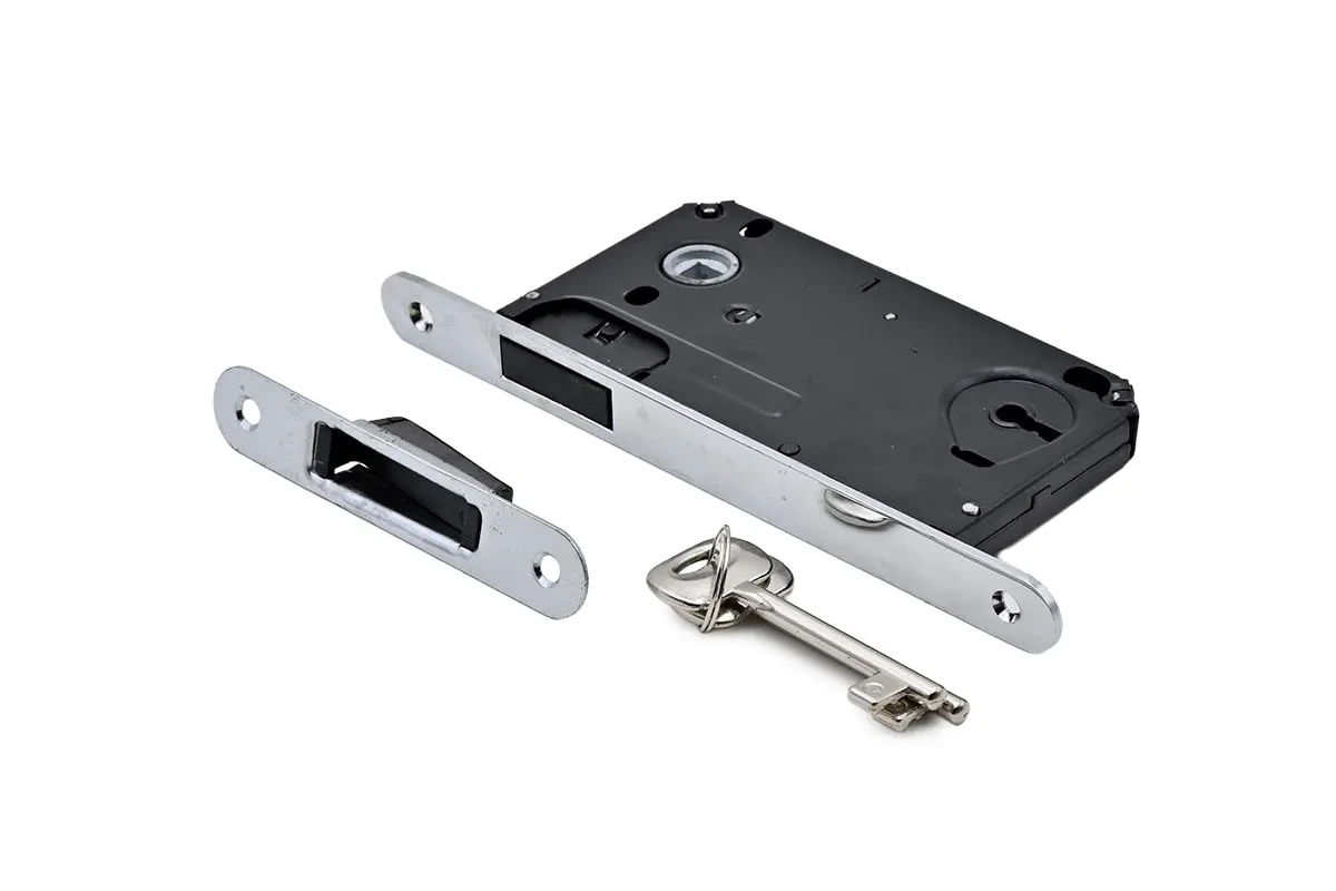 CERRADURA INTERIOR CON IMAN Y LLAVE 50/90mm