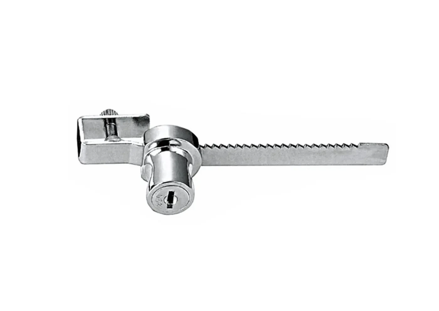 CERRADURA PARA VITRINA CORREDIZA 140MM NIQUELADA