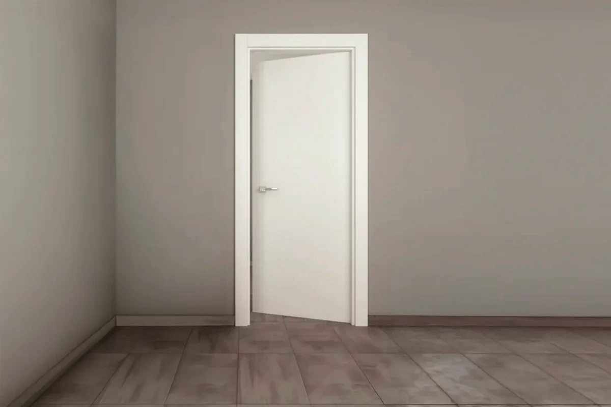 PUERTA CON MARCO Y CONTRAMARCO 10cm  MDF BLANCO ANCHO  70cm IZQUIERDA