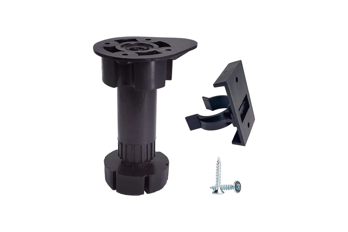 PATA 120 a 180mm REGULABLE PLASTICO NEGRO CON CLIP (x 4)