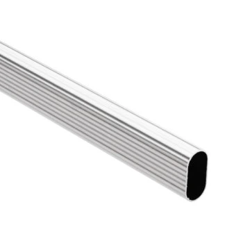 Tubo oval p/placard cromo brillo 3mts. Barra