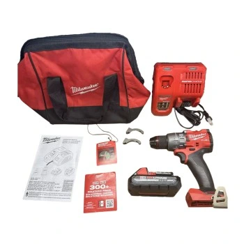 Taladro percutor 18v +bat+carg+bolso milwaukee 48-55-3490