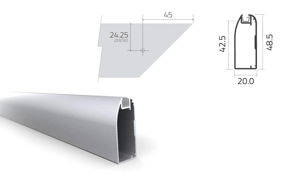 PERFIL CON BURLETE PARA PUERTAS ZENIT x 3m (PR235)