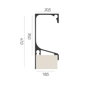 RM 053 perfil tirador terminal 10742 negro mat par