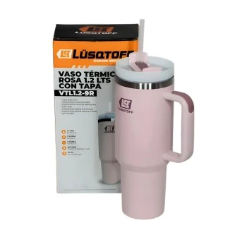 Vaso termico 1,2l c/tapa rosa