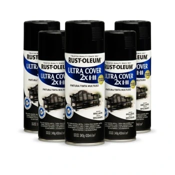 Aerosol u.cover 2x negro brillante 340gr CAJA CERRADA X6