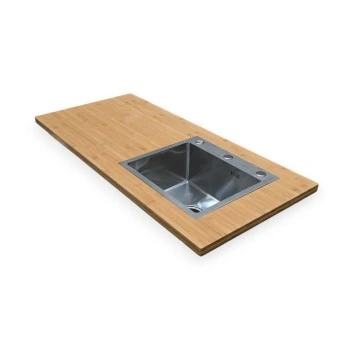 Mesada de cocina de bamboo + pileta