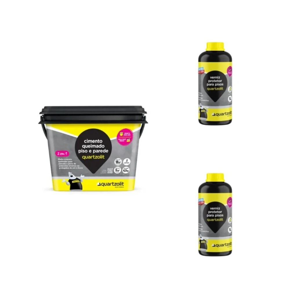 Kit Microcemento En Pasta Rinde 9m2 En Piso O 18m2 En Pared - Gris