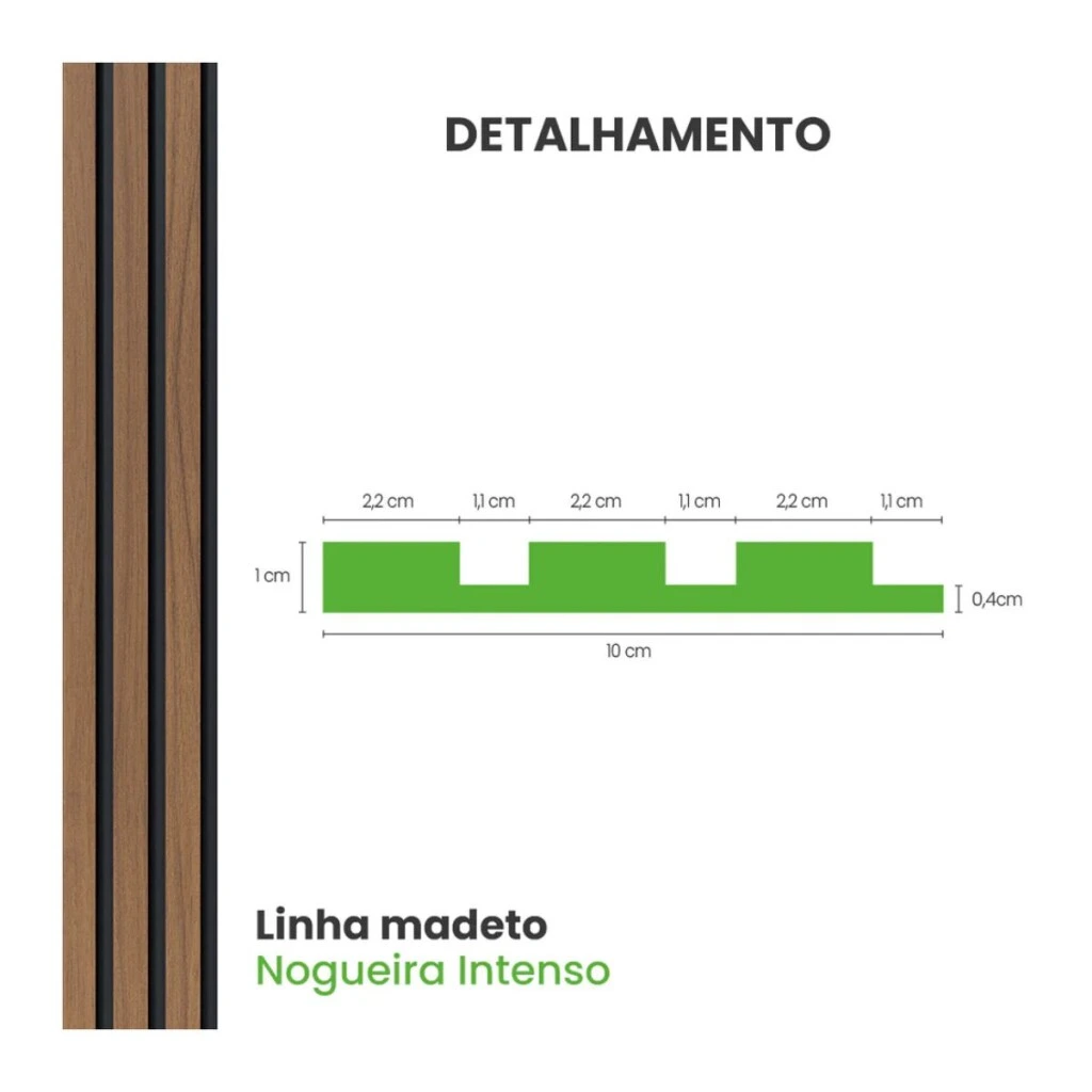Revestimiento Autoadhesivo Ranurado Linea Urban Nogueira Intenso