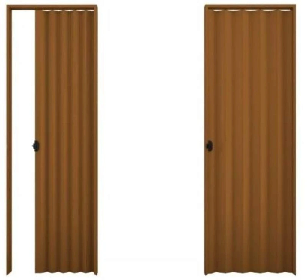 Puerta Plegable De Pvc Color Marron 0,70x2,10