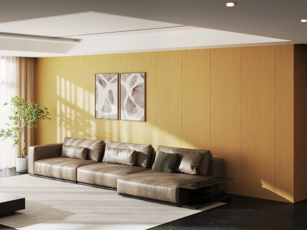 Revestimiento Wall Panel Liso Marron Claro Para Interior