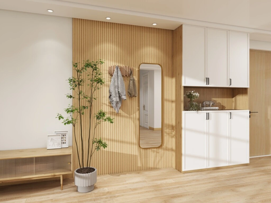 Revestimiento Wall Panel Ranurado Marron Claro Para Interior
