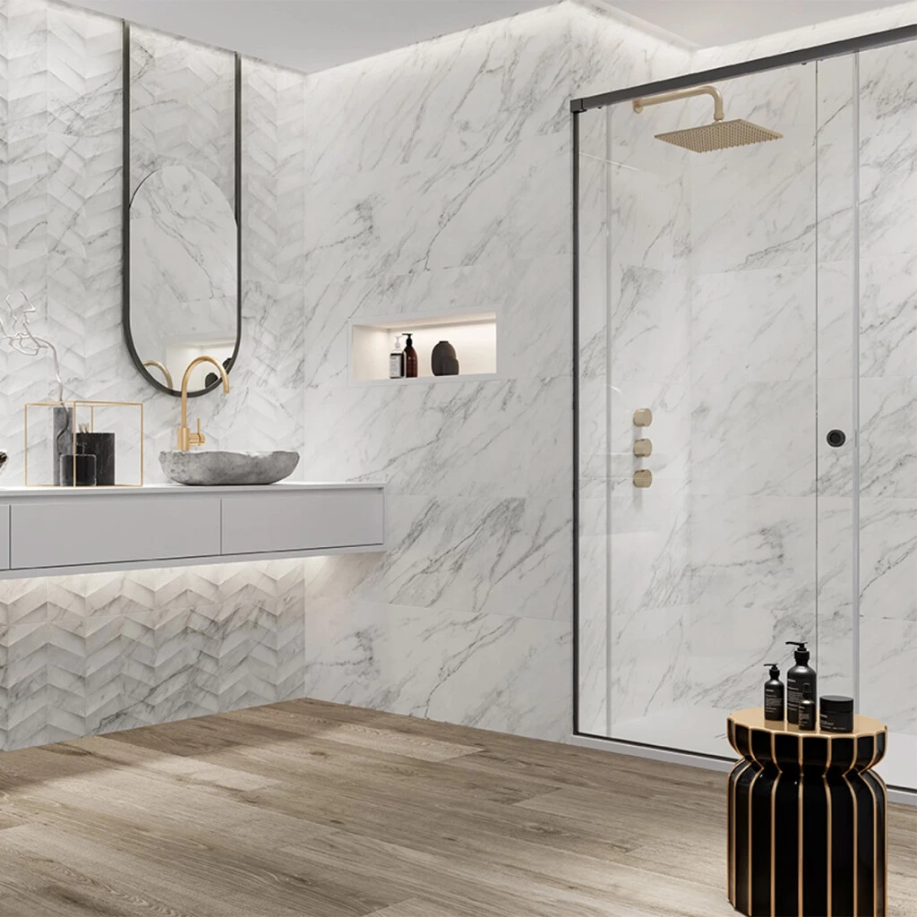 Porcelanato Terma Mosaico White 40x120cm