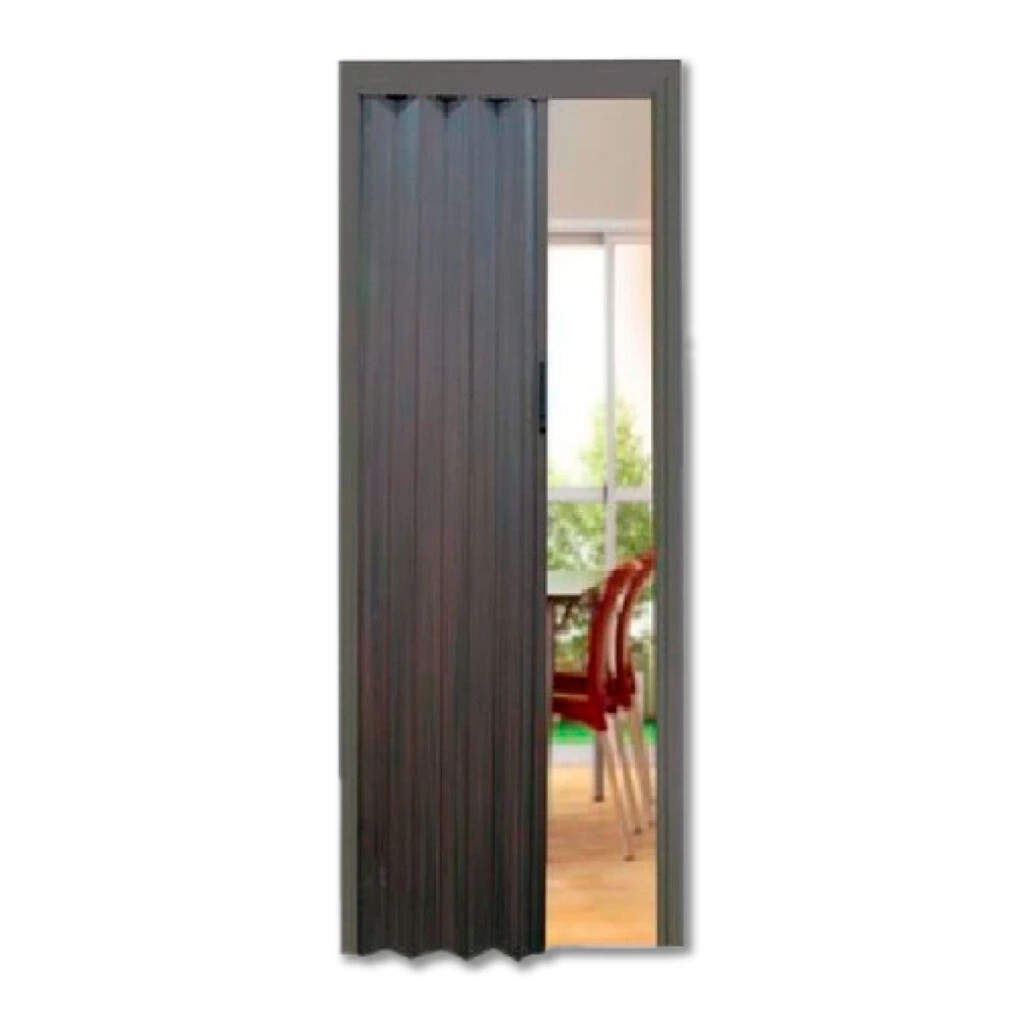 Puerta Plegable De Pvc Color Negra 0,70x2,10