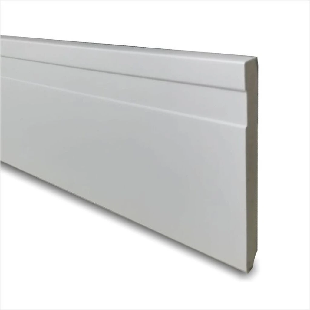 Zocalo De Eps Color Blanco con Buña 2.4mts x 15 mm x 100 mm