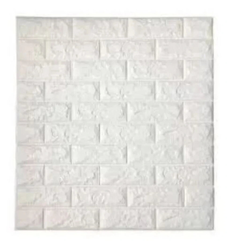 Revestimiento En Pvc Simil Ladrillo Auto Adhesivo Blanco