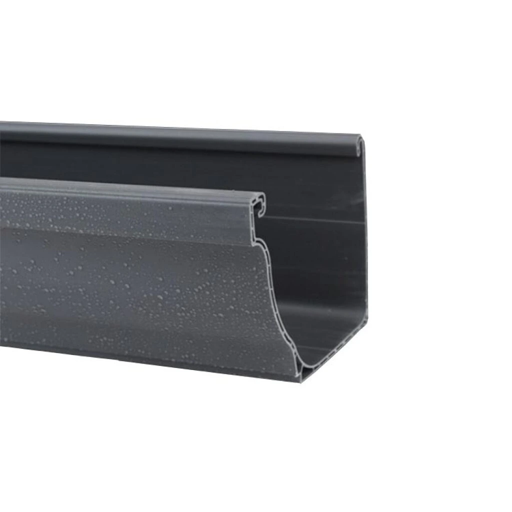 Canaleta para Techo en PVC 4mts - Gris Oscuro