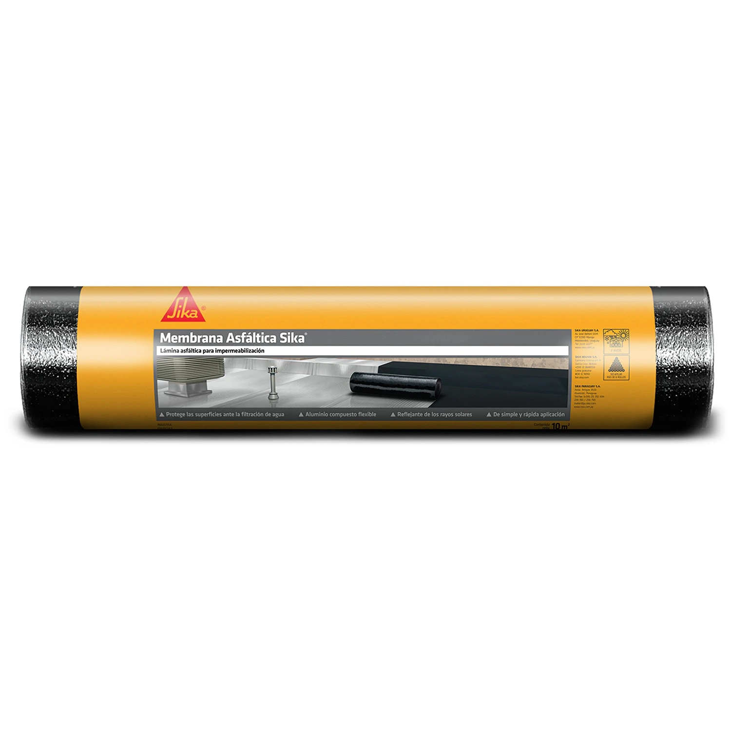 Membrana Asfáltica Sika C/Aluminio – 4mm – Rollo 10m