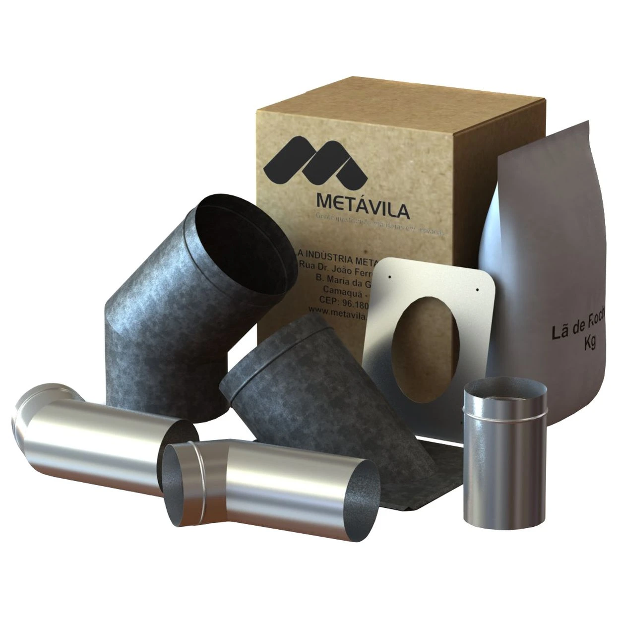 Kit De Caños Para Calefactor Liv – 150mm – Adicionales Pared