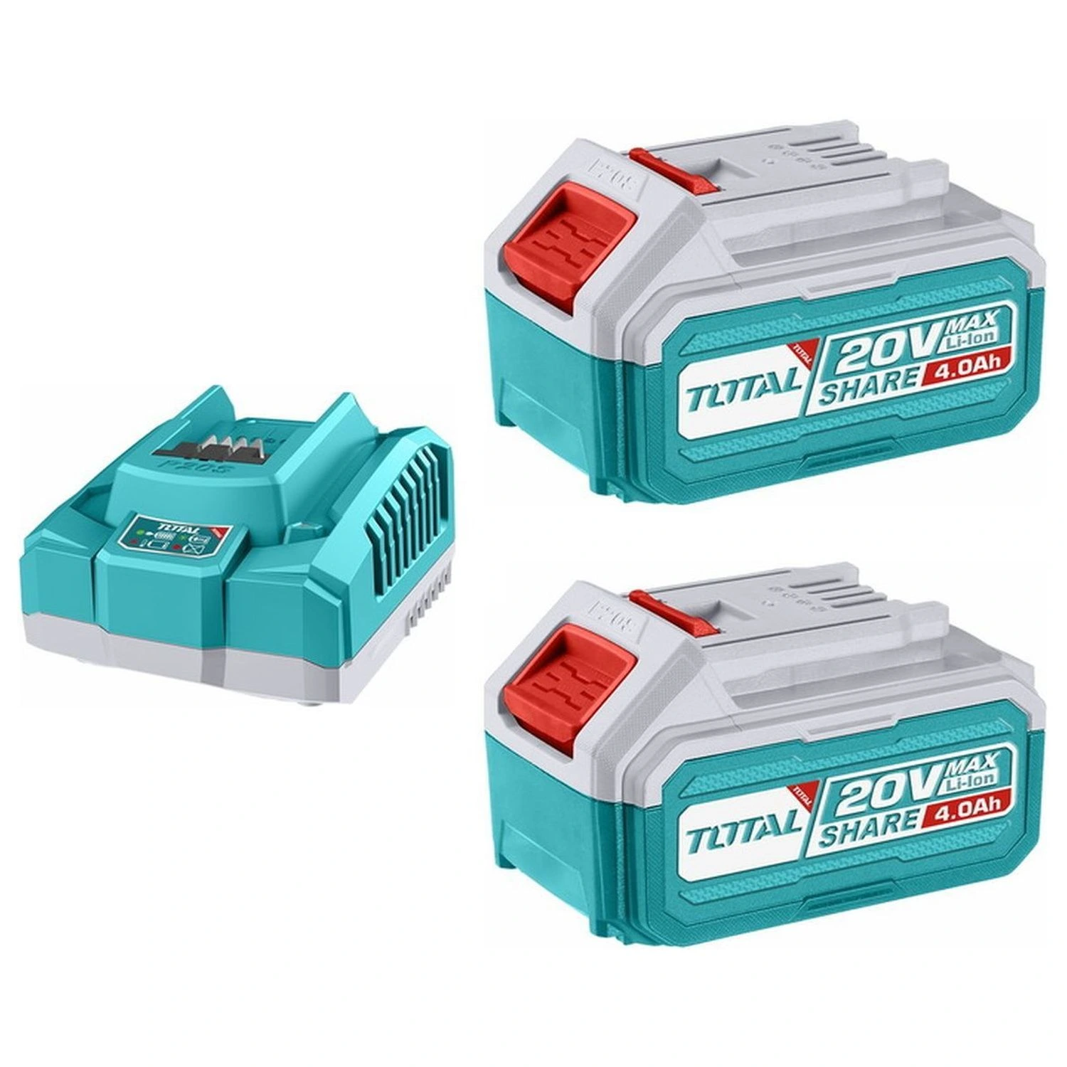 Set 2 Baterías 4.0Ah + Cargador 20v Total