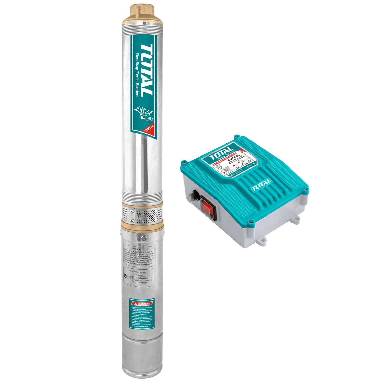 Bomba De Pozo Sumergible A Turbina Total – 0.5HP – 4″ – Con Controlador