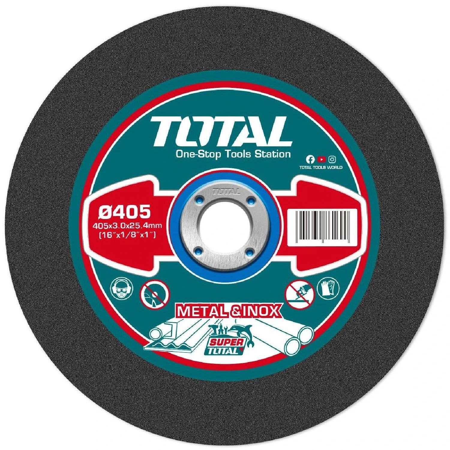 Disco P/Sensitiva 16″ Total, Corte Metal – 3.0mm, Eje 25.4mm