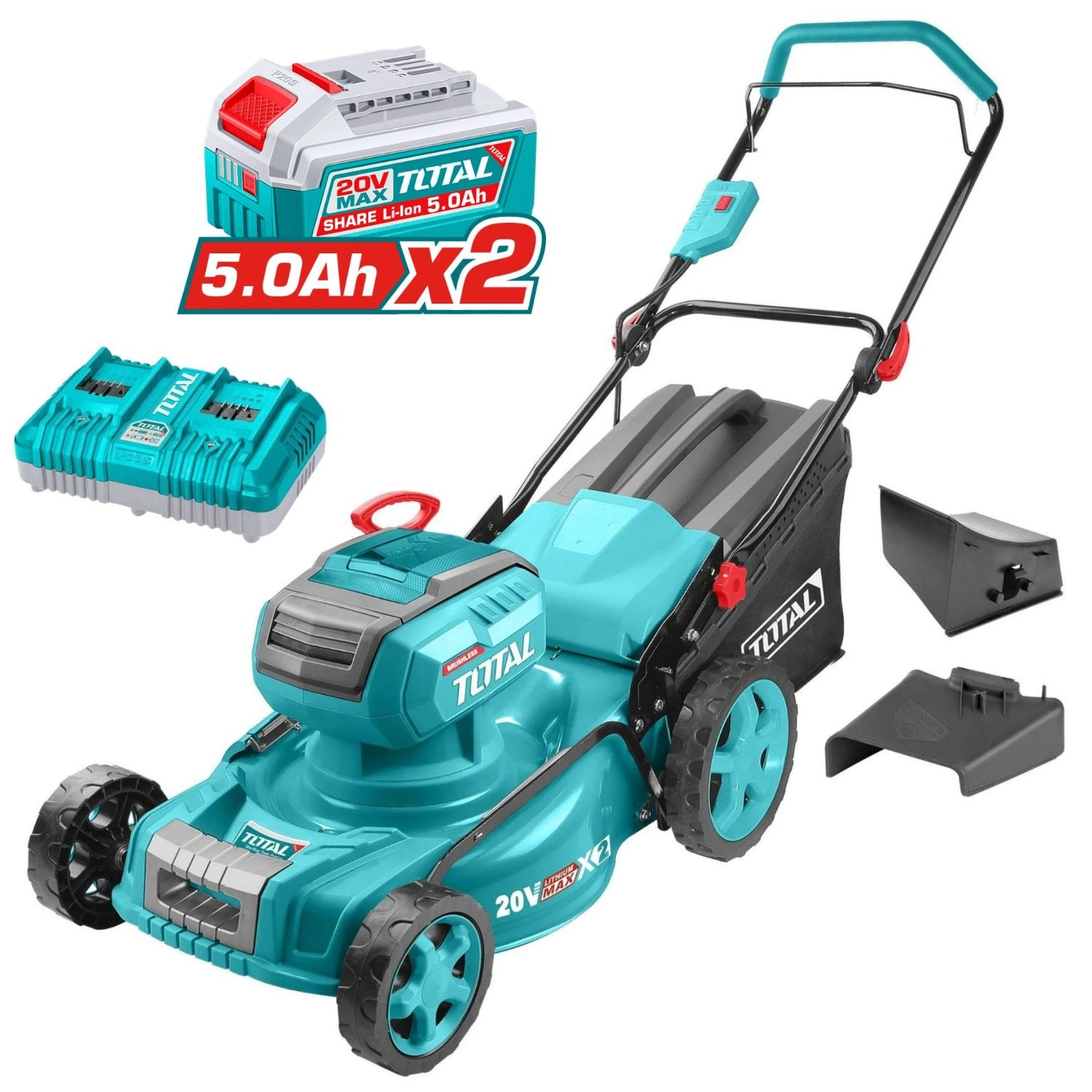 Cortacésped Inalámbrico Total – 40v, Con Recolector, 2 Baterías 5.0Ah + Cargador
