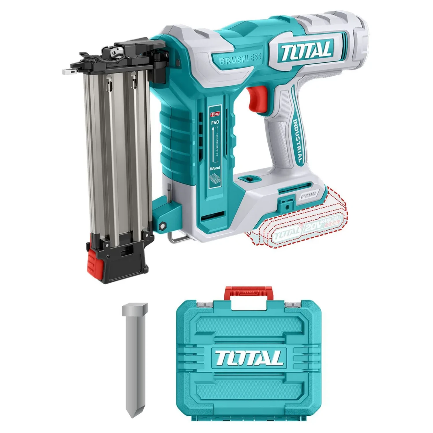 Clavadora Madera Total 20v – Sin Carbones, C/Clavos