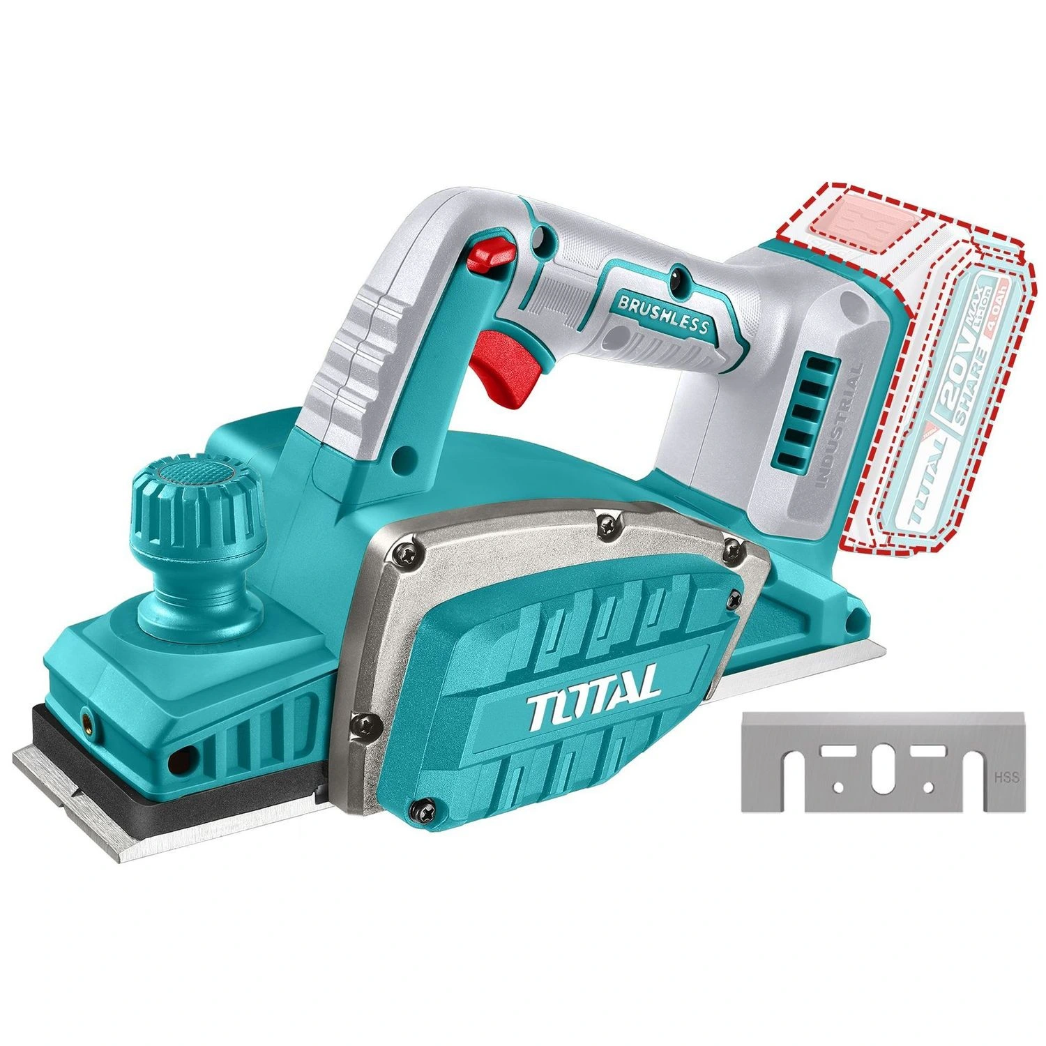 Garlopa De Mano Total 20V – 82mm, Sin Carbones
