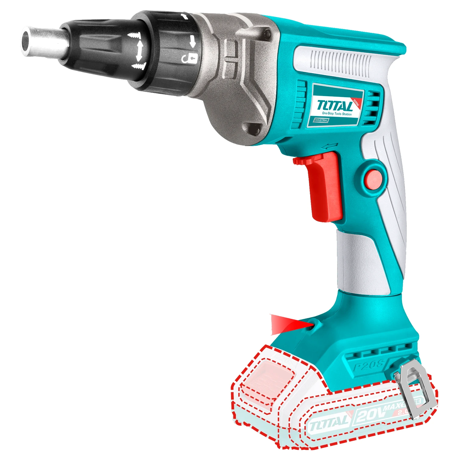 Atornillador Para Yeso Total 20v, Sin Carbones