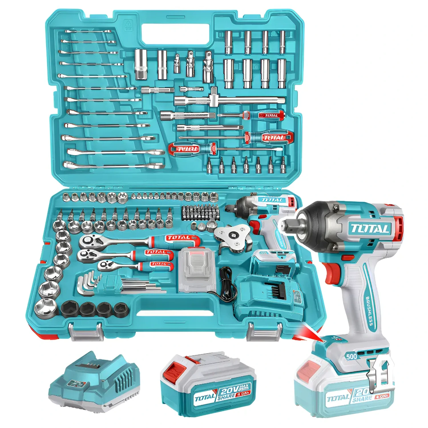 Kit Total – Llave De Impacto 20v + 151 Piezas