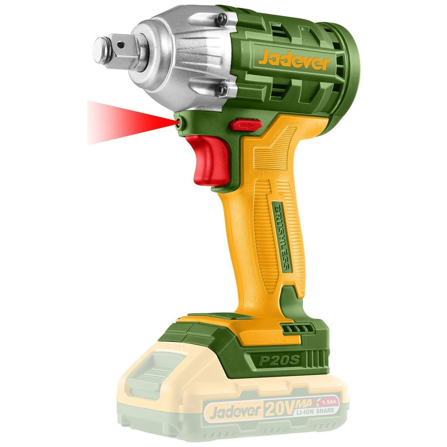 Llave De Impacto Jadever 1/2″ – 20v, 2 Baterías + Cargador