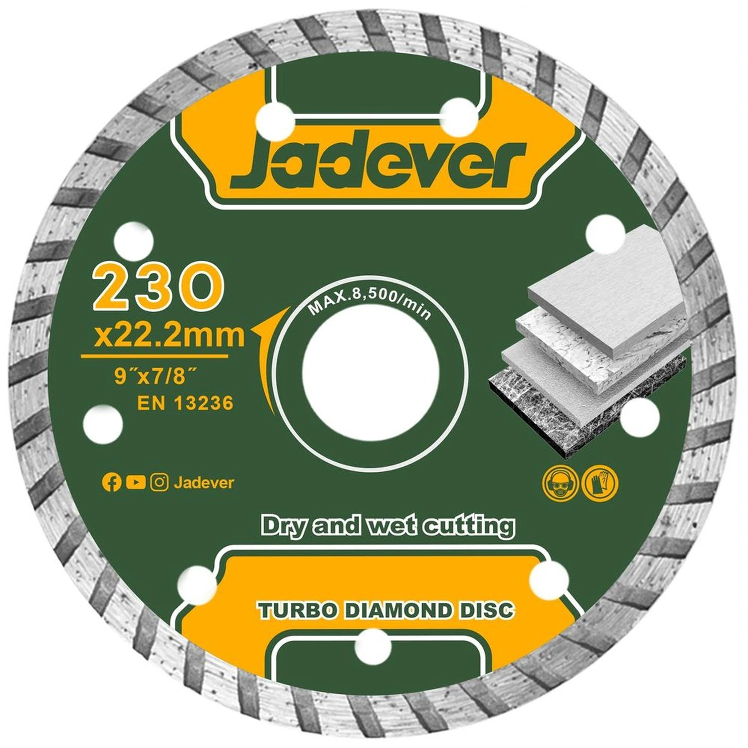 Disco Diamantado P/Amoladora 9″ Jadever – Turbo