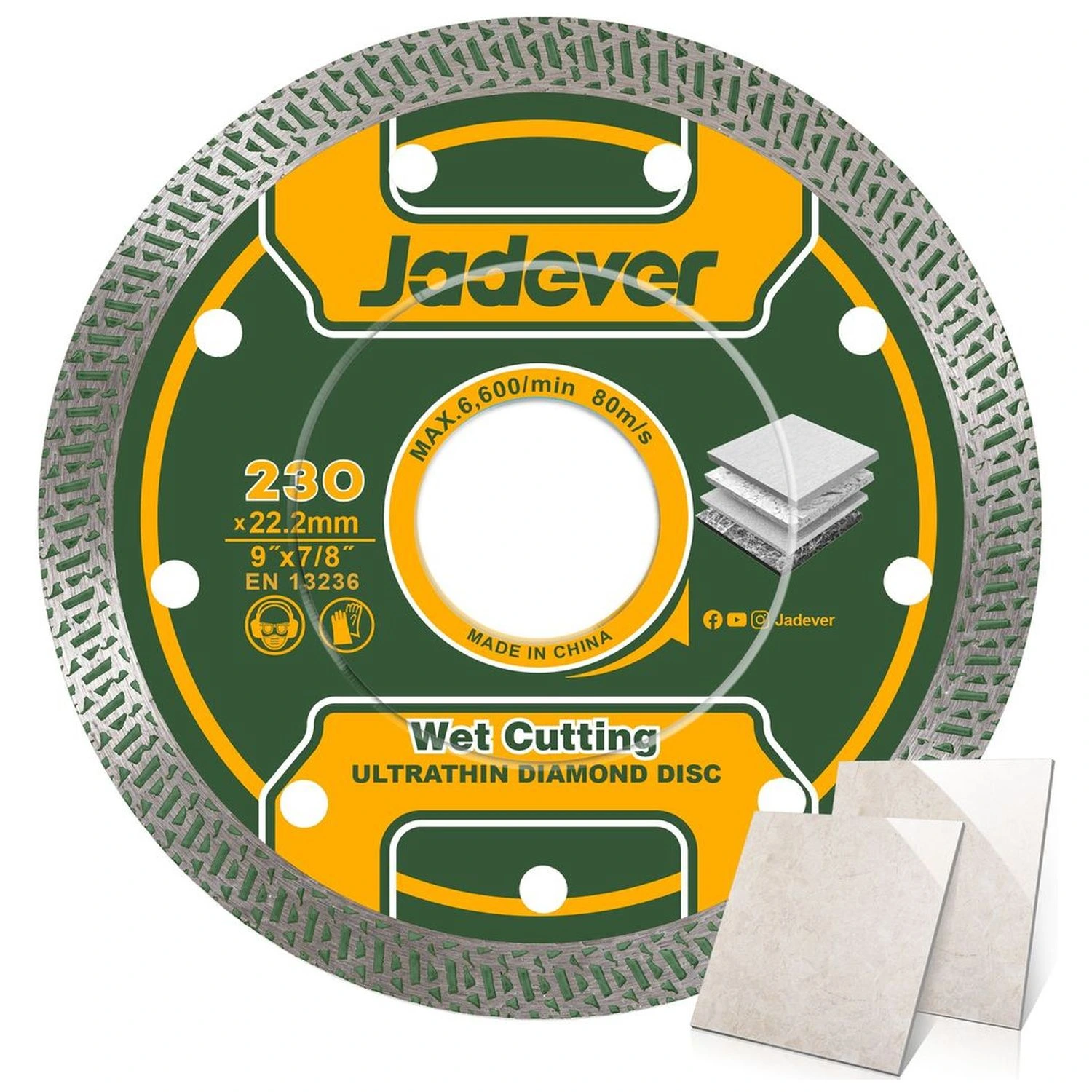 Disco Diamantado P/Amoladora 9″ Jadever – Continuo