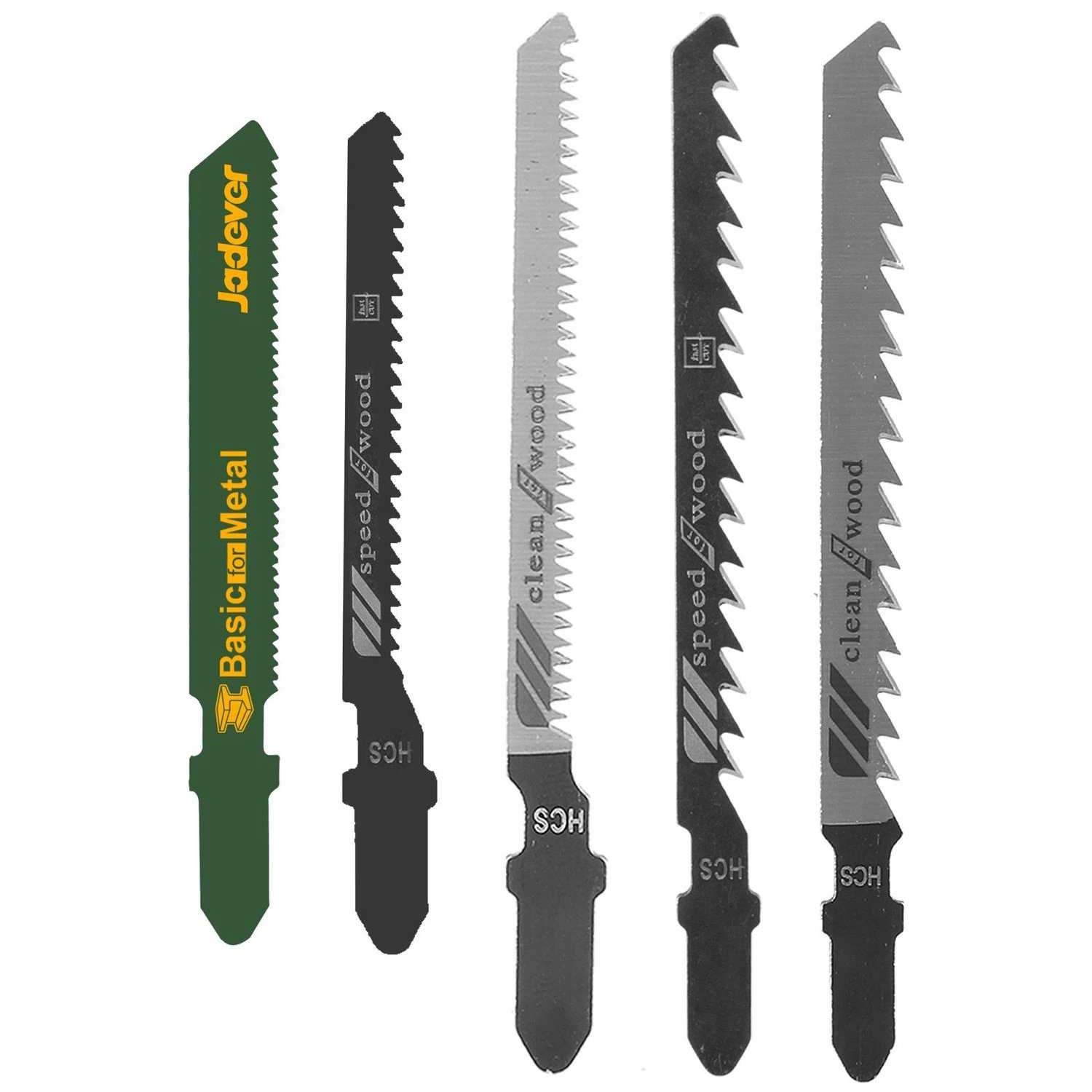 Hoja Para Caladora Jadever, Set x 5 – Madera