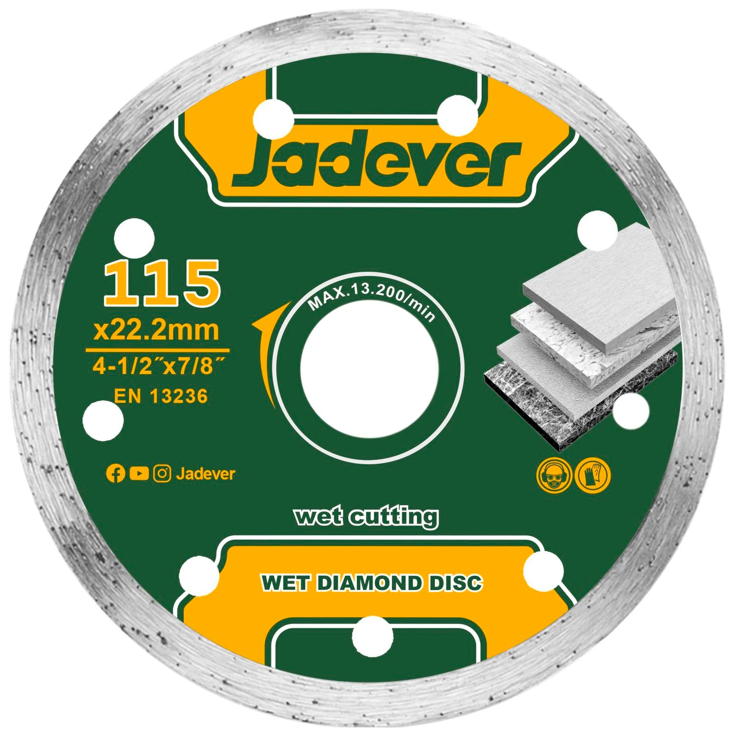 Disco Diamantado P/Amoladora 4.1/2″ Jadever – Continuo