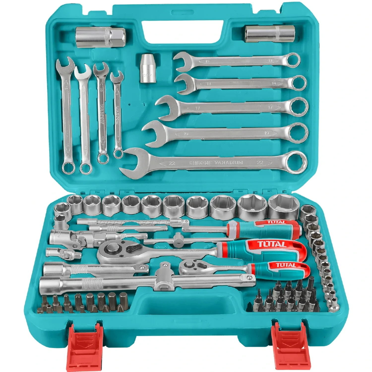 Juego De Dados Total 1/4″ Y 1/2″ – 82 Piezas