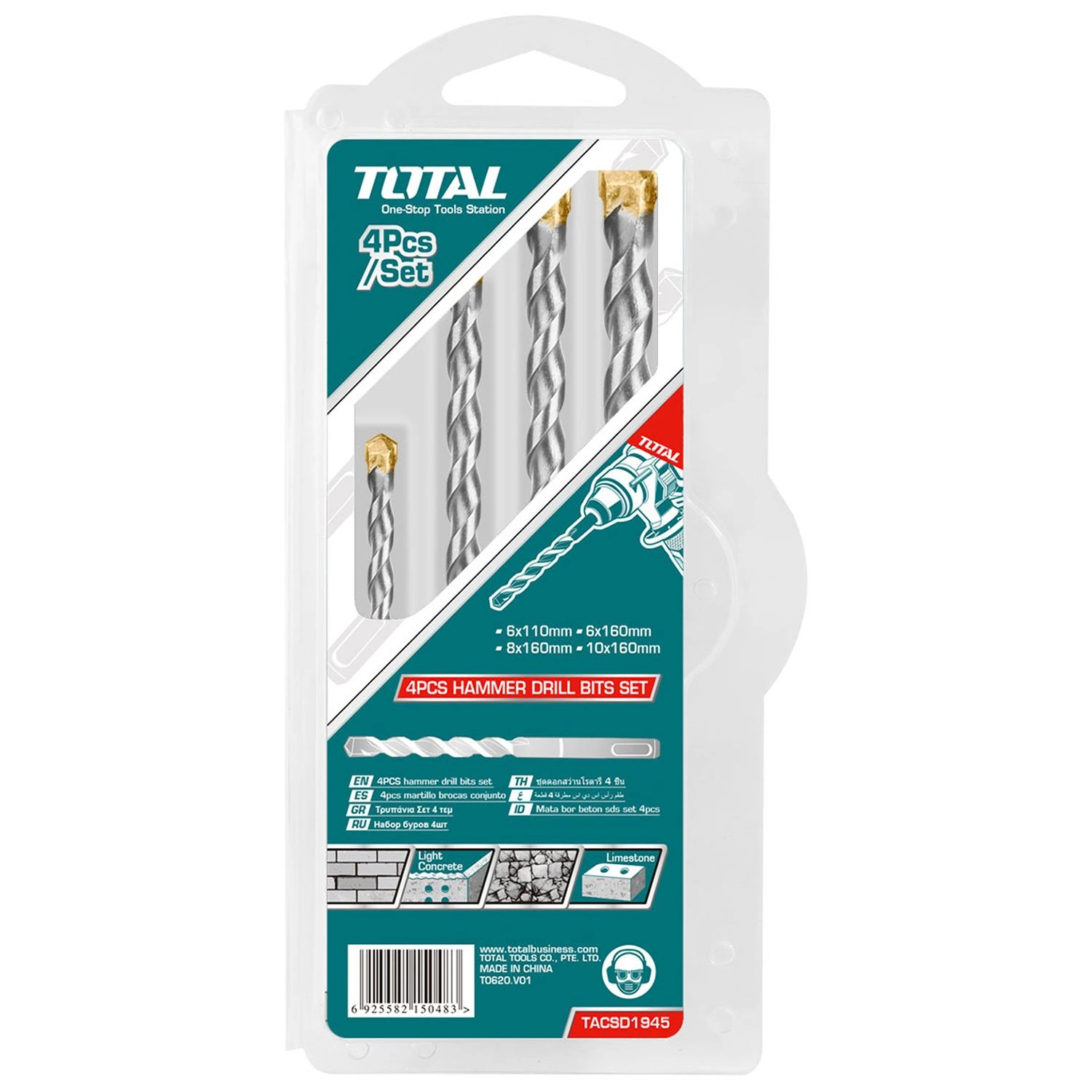 Set De 4 Mechas Total Para Mampostería – SDS Plus