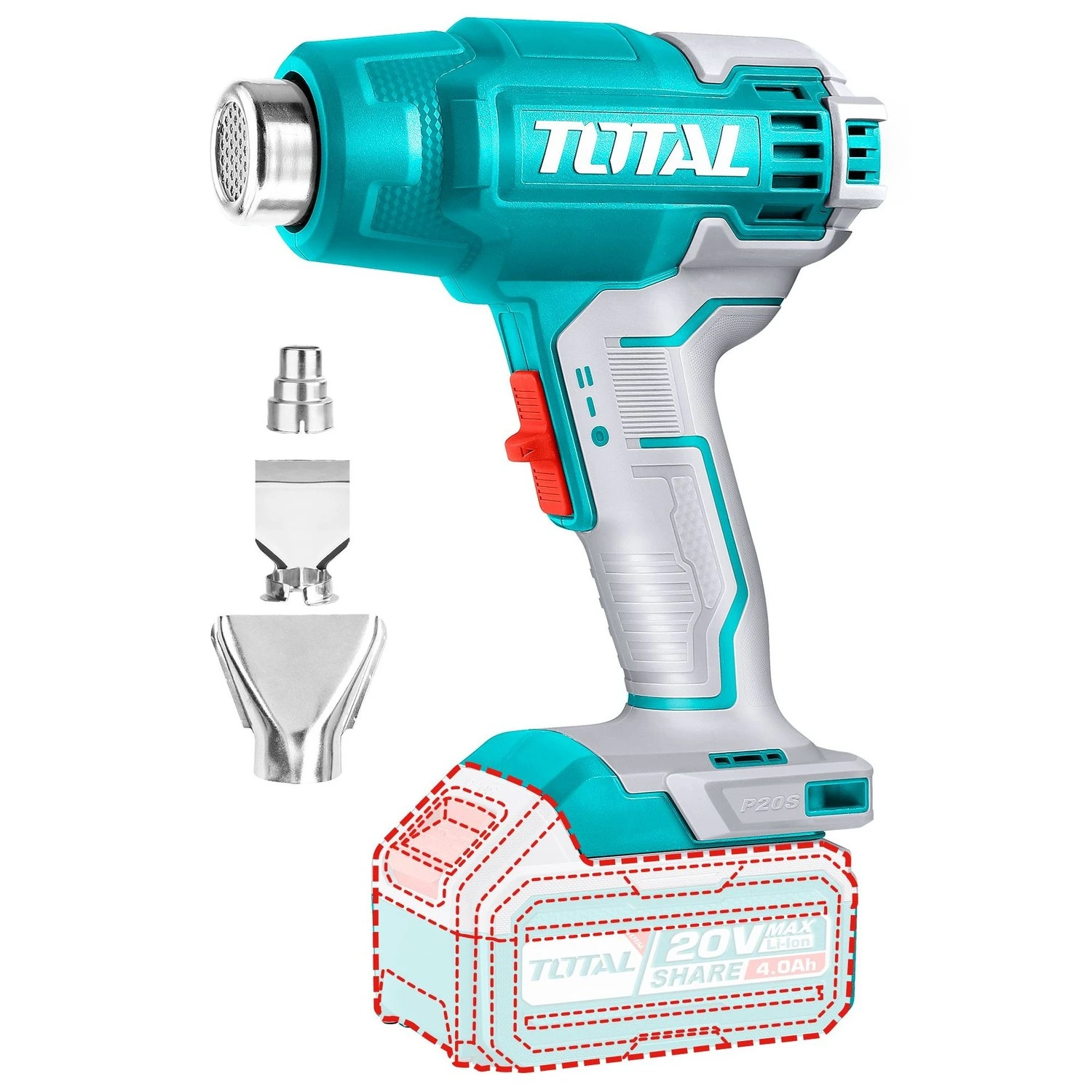 Pistola De Calor Inalámbrica Total 20v – 550ºC