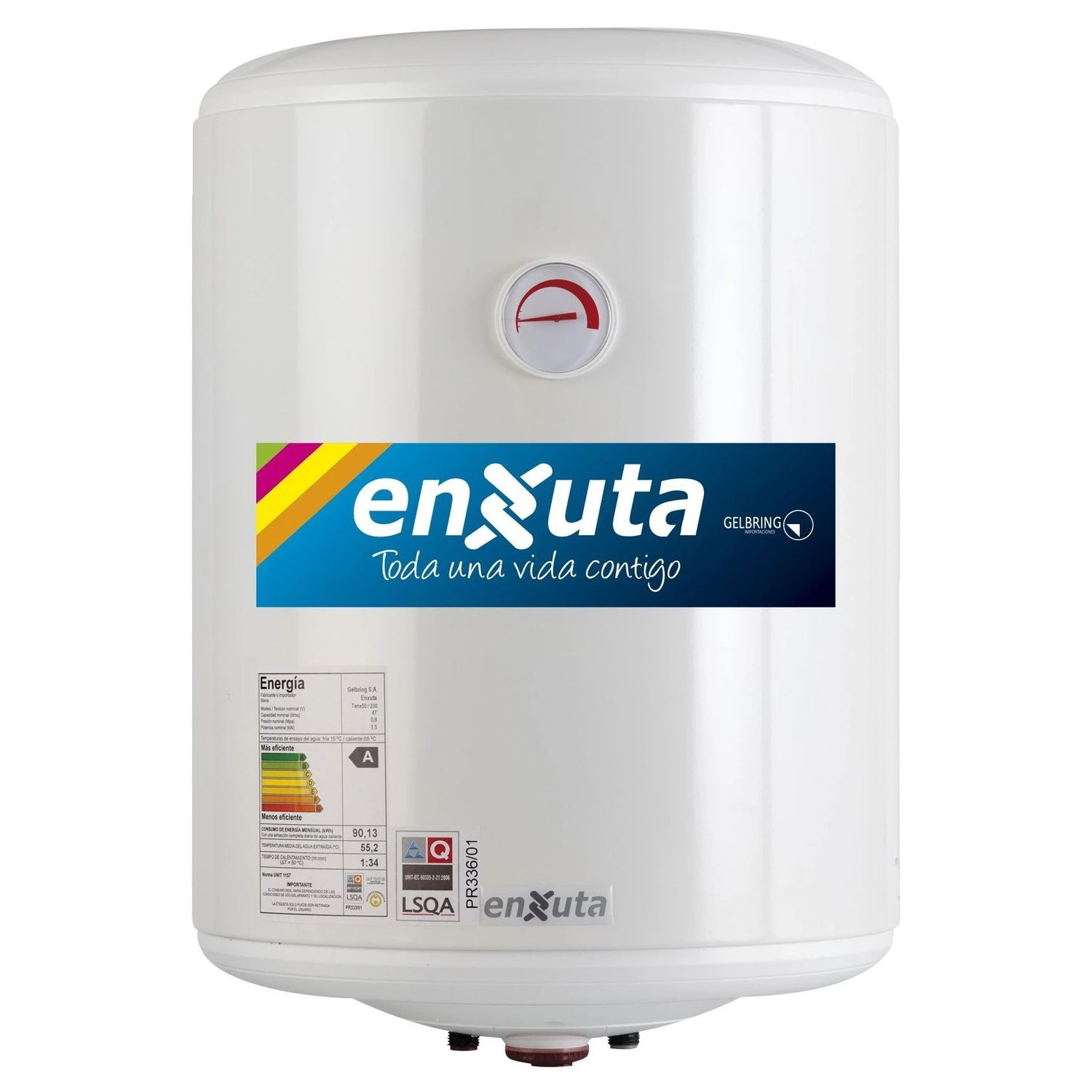 Termotanque Enxuta 50 Lts – Acero, Clase A