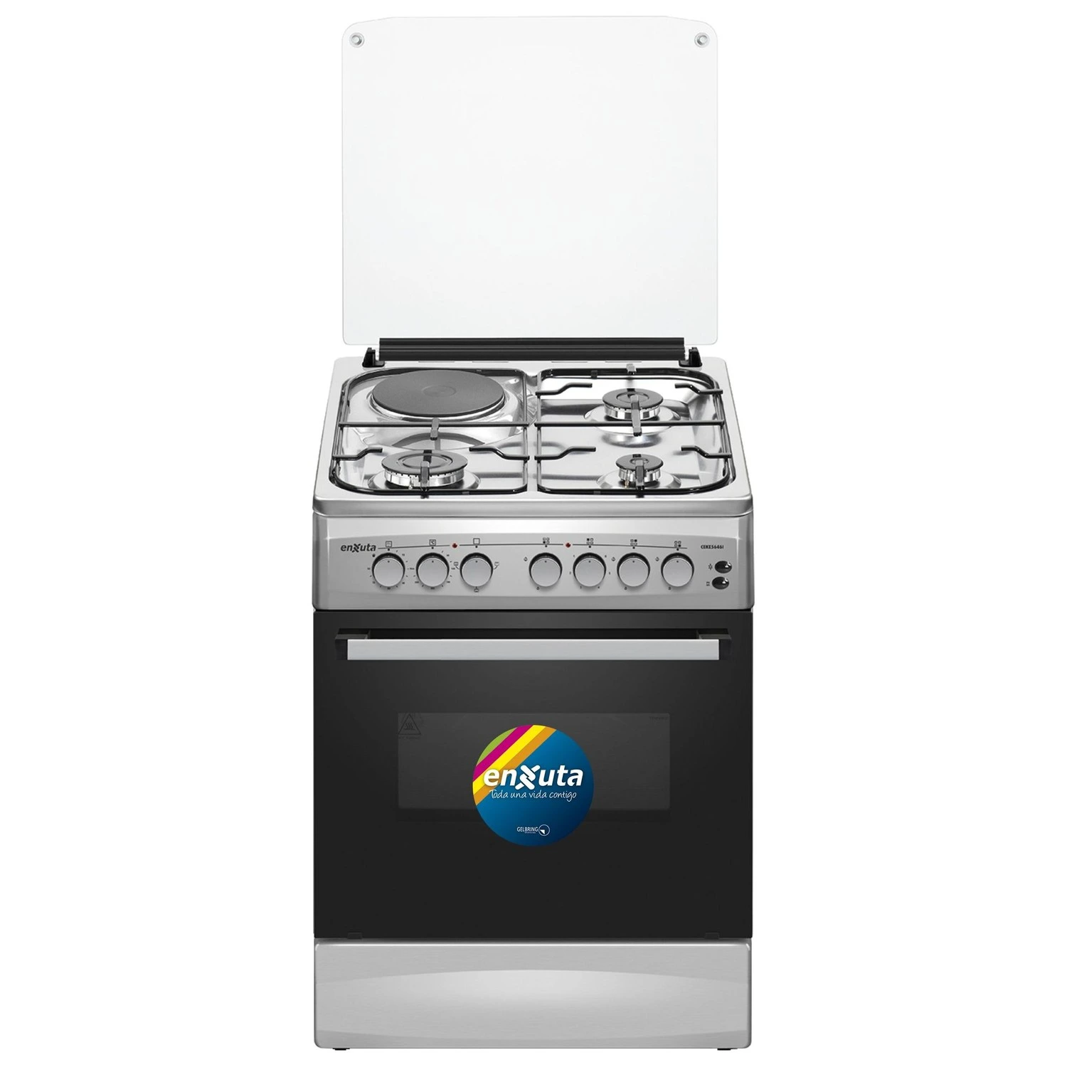Cocina Combinada Enxuta 4 Hornallas – Acero Inox.