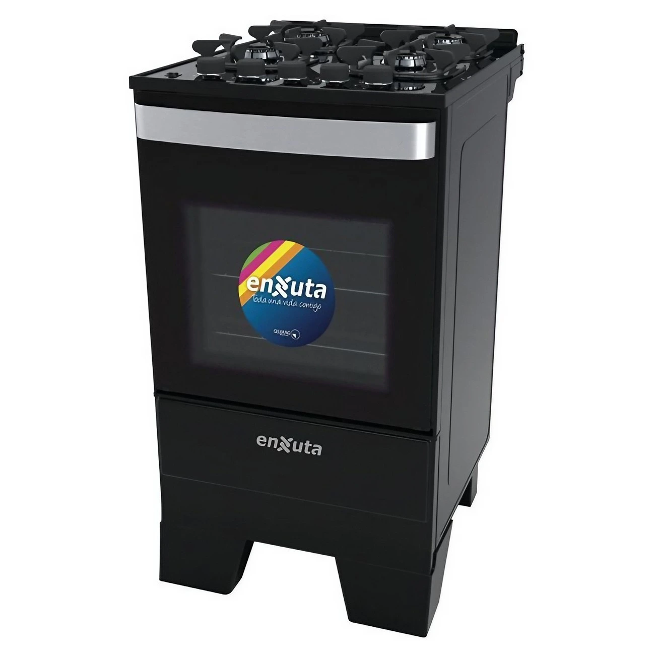 Cocina A Gas Enxuta 4 Hornallas – Negra