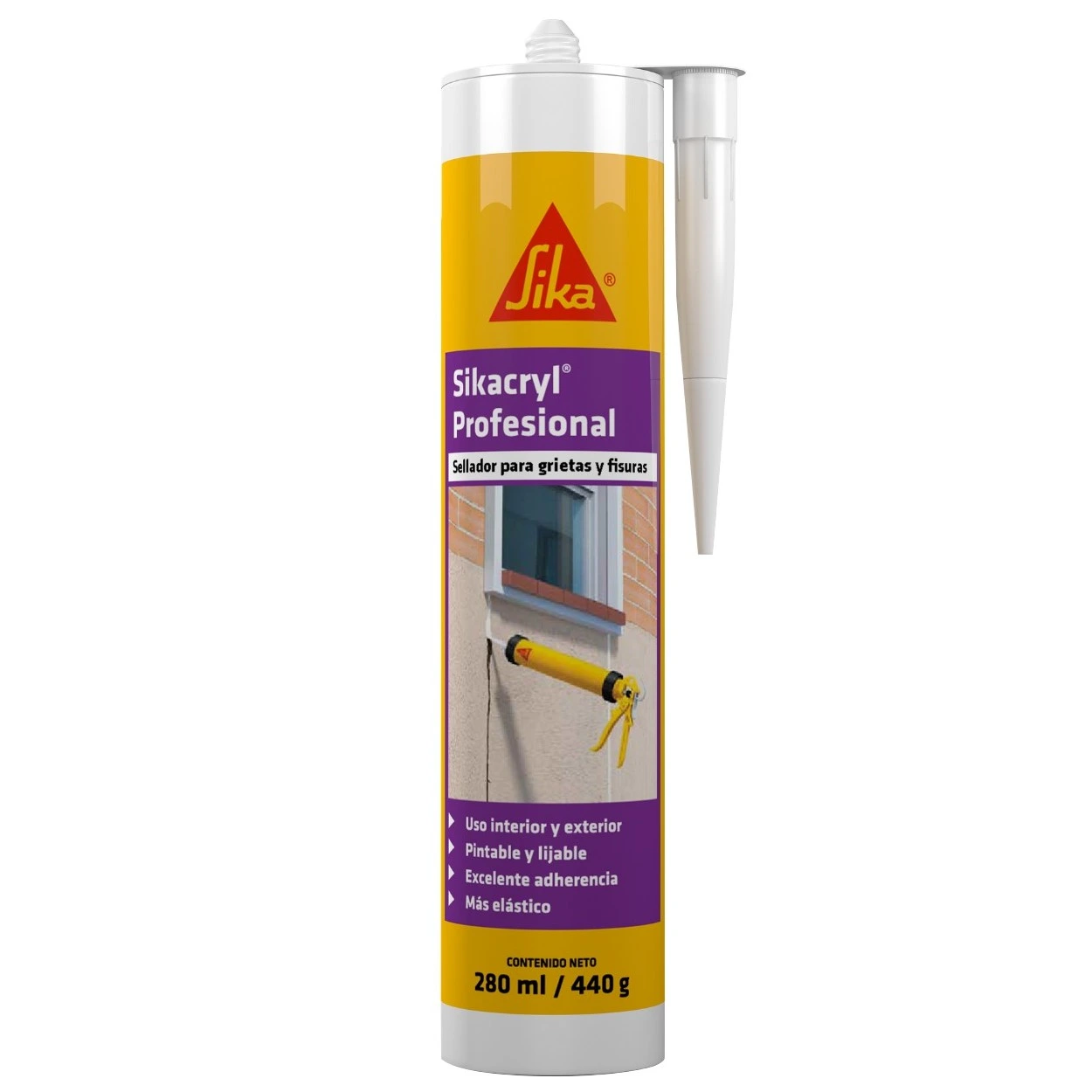 Sellador Para Fisuras Sika, Sikacryl Profesional, Cartucho 280ml