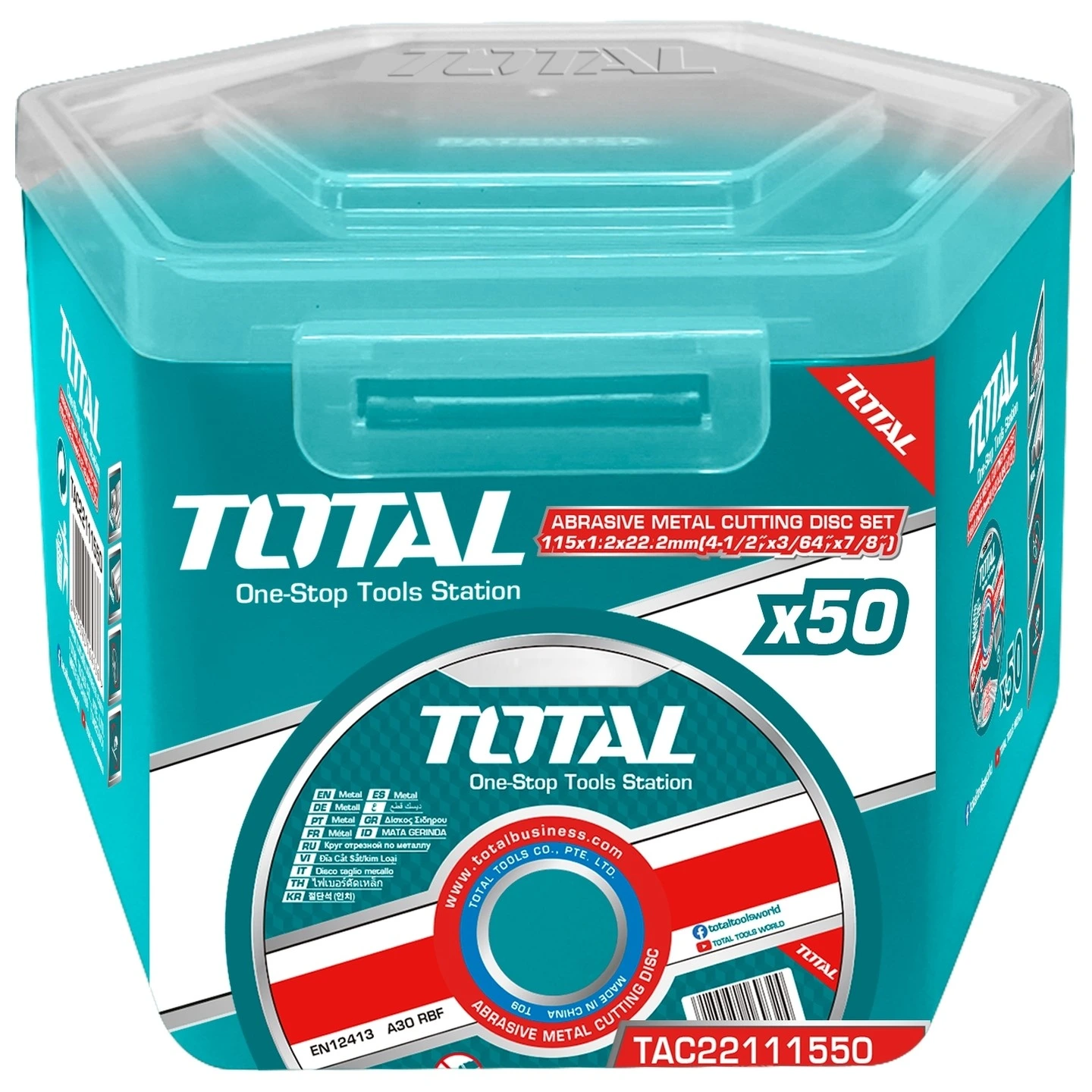 Disco P/Amoladora 4.1/2″ Total, Corte Metal – 1.2mm, Set x 50