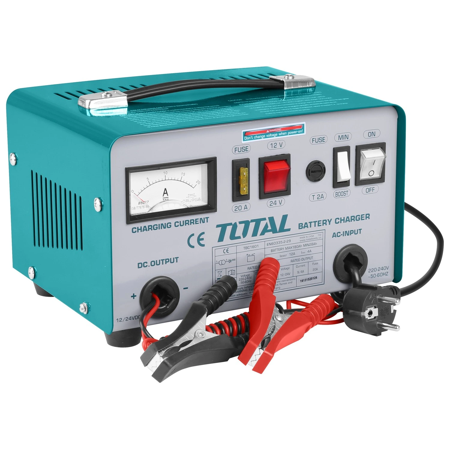 Cargador P/Batería De Vehículos Total – 12/24v