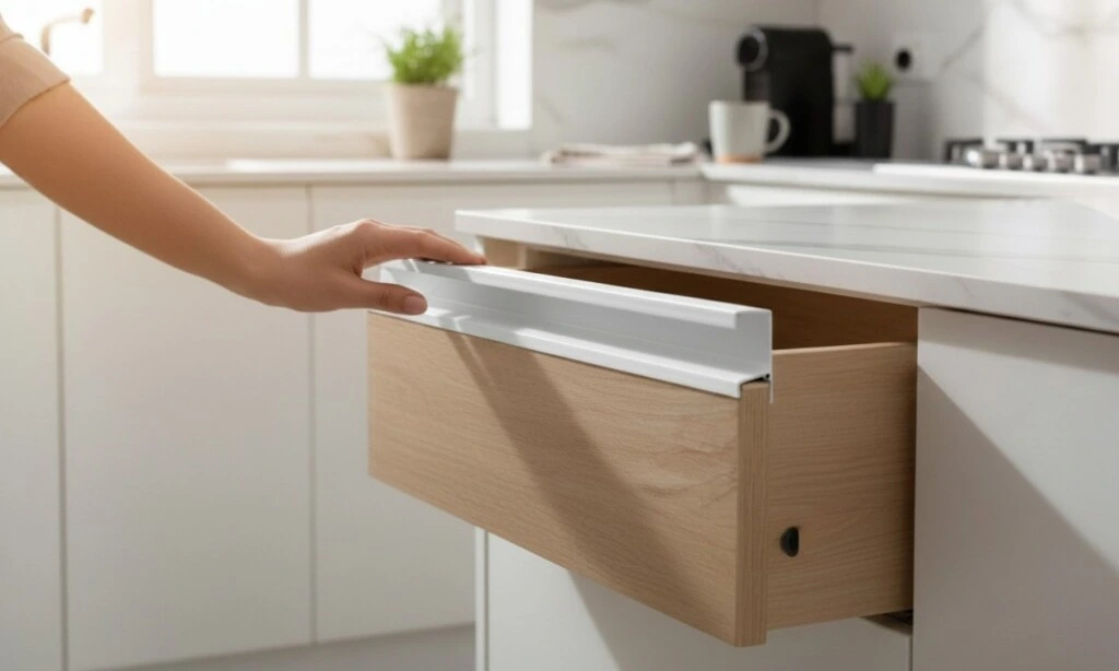 Perfil Tirador Para Mueble Rm 086 Blanco 3 Mts
