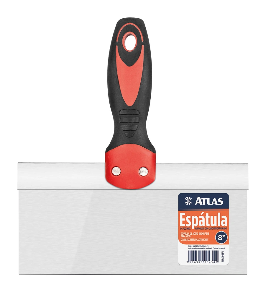 Atlas Espatula Inox P/yeso Mango Goma At6455/8 200mm.