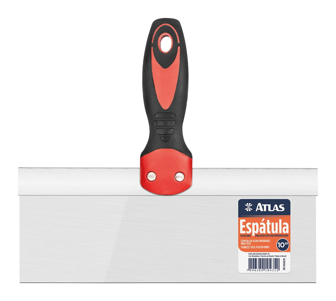 Atlas Espatula Inox P/yeso Mango Goma At6455/10 250mm.